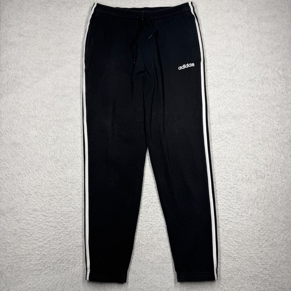 Adidas Sweat Track Pants Joggers Black White‎ Stripes Men's Size L